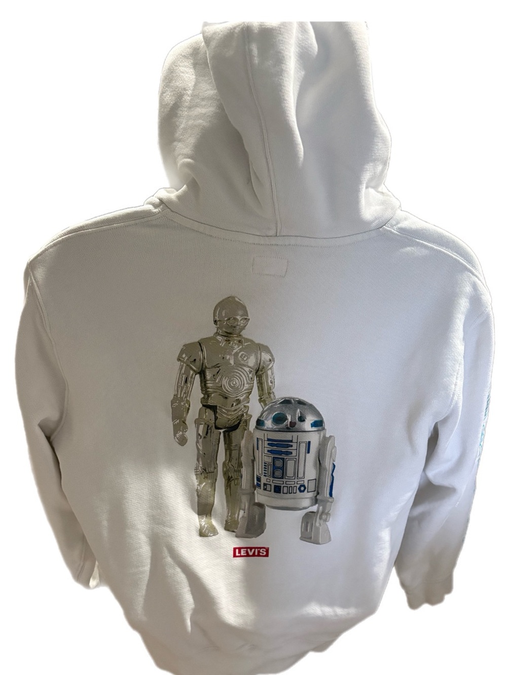 Levi's White Hooded Sweatshirt with Metallic Star Wars Droid Print